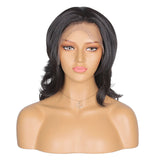 Lace Front Wigs Women 13X6 Lace Kanekalon Futura Synthetic Wigs Short Bob Wave Layers Black 18