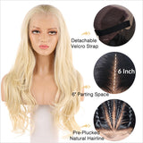 Synthetic Wavy Hair Full Lace Wig Blonde 613#