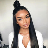 Fake Scalp Synthetic Straight lace front wig for black women black wig 2#