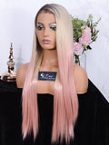Full Lace Wig Straight 2T103T# Pink -3
