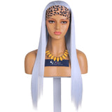 Light Blue Headband Wig Synthetic Hair