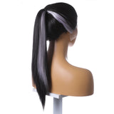 Straight Long Black Hair Wigs Ear Dyeing Kanekalon Wigs For Girl Cosplay Wigs