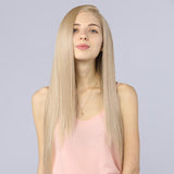 Full Lace Wigs Synthetic Hair Straight Fake Scalp Blonde Wig 103#