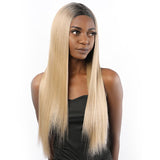 Undetectable Invisible Lace Full Lace Straight Wig Fake Scalp Two Tone 2T103#