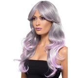 Fashion full lace wig synthetic wavy hair Fake Scalp 60# highlight purple color