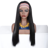 Fuhsi Glueless Synthetic Hair Headband Wig Black Color 2#
