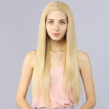 Fake Scalp Synthetic Lace Front Wigs Straight Wig 144 Color Mix 613#