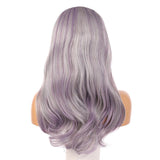 Fashion full lace wig synthetic wavy hair Fake Scalp 60# highlight purple color | MildWild