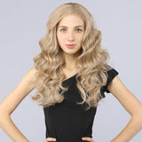 Synthetic Lace Front Wigs Curly Wavy Layers Simulation Scalp Ash Blond 103# color